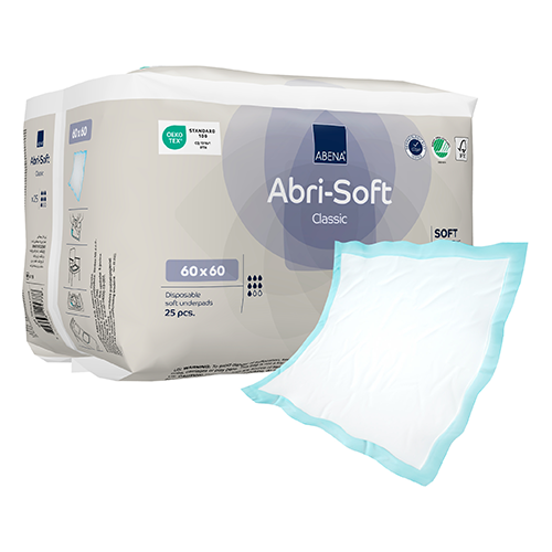 Abri-Soft Classic Bettschutzauflage 60 x 60 cm, 65 g, blau, 4 x 25 Stk.