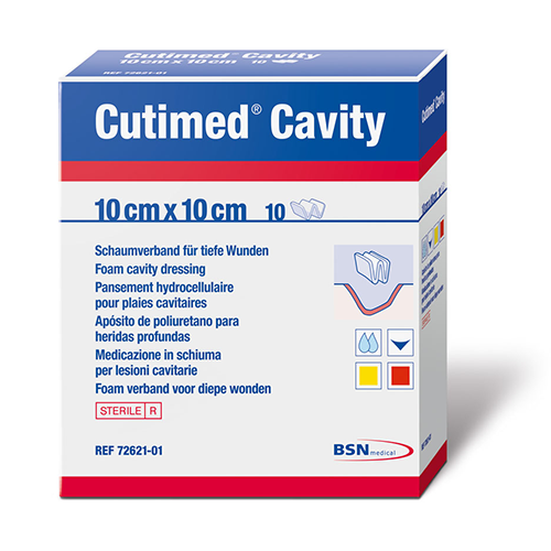 CUTIMED Cavity Schaumverband weiss, 10 x 10 cm, 10 Stk.