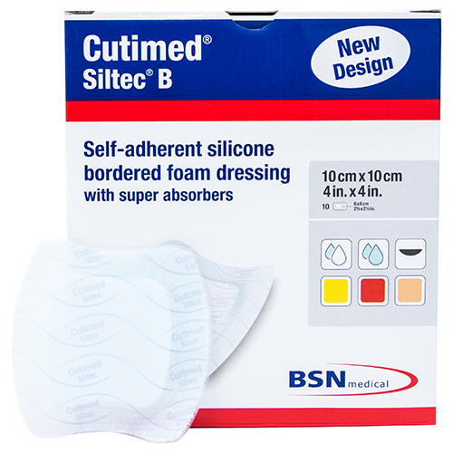 CUTIMED Siltec B Schaumverband weiss, 7.5 cm x 7.5 cm, 10 Stk.