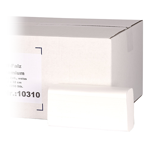 Falthandtuch W-Falz weiss, 24 x 32 cm, 2250 Stk.
