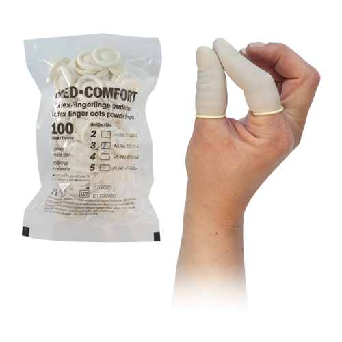 Latex Fingerling Med Comfort Gr. 2, small, 100 Stk.