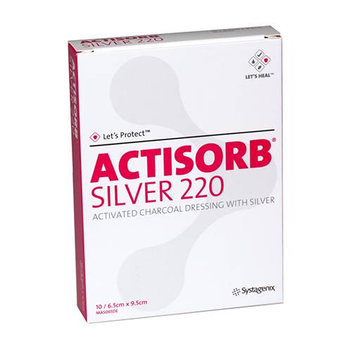 Actisorb Silver 220 9.5 x 6.5 cm, 10 Stk.
