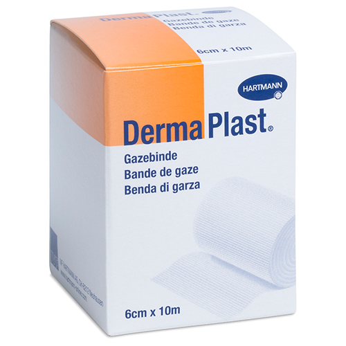 DermaPlast Gazebinden weiss, 4 cm x 10 m, 10 Stk.