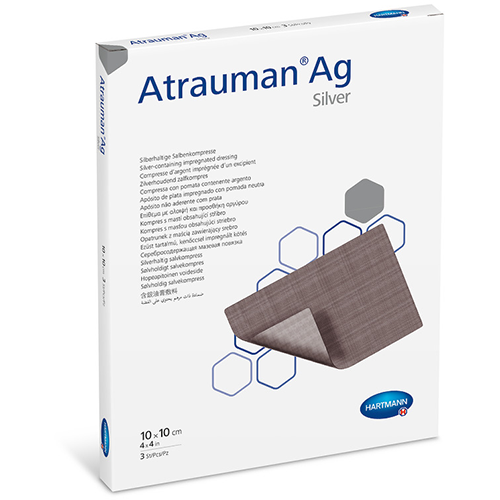 Atrauman AG Silber Salbenkompresse steril, 5 x 5 cm, 10 Stk.