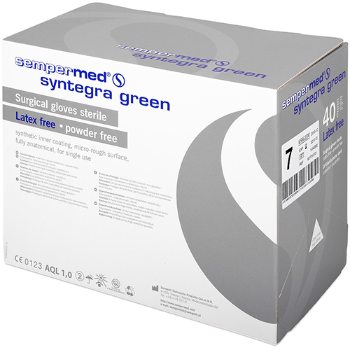 Semperm. Syntegra Green OP-Handschuhe steril, latexfrei, pf, Gr. 9,0, 40 Btl.