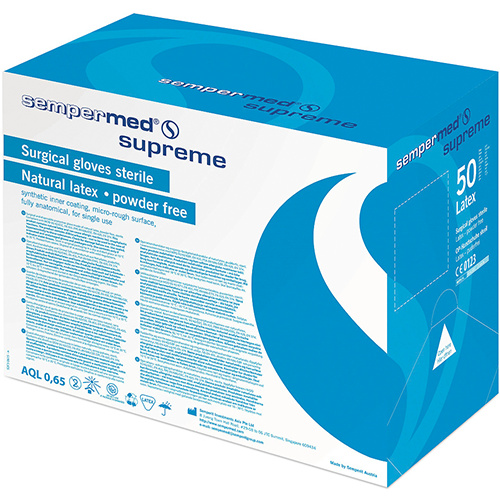 Sempermed Supreme OP-Handschuhe latex steril, puderfrei, Gr. 5,5, 50 Btl.