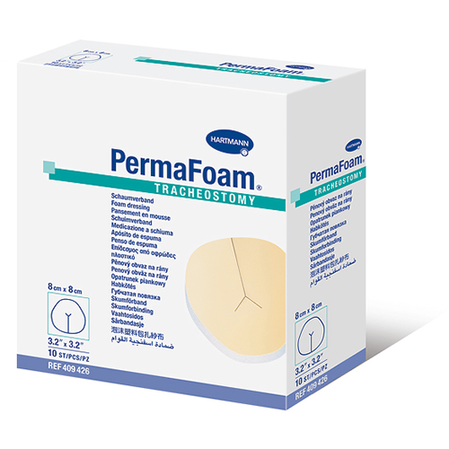 PermaFoam Classic Tracheostomy steril, 8 x 8 cm, 10 Stk.