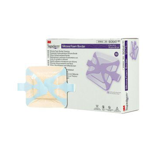 Tegaderm Silikon Schaumverband Ferse 10 x 10 cm, klebend, 10 Stk.