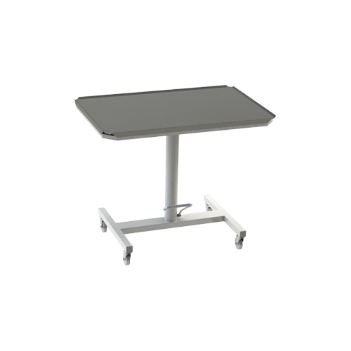 Instrumentenzureichetisch mit H-Fuss hyd. höhenverstellbar, Tablar aufgelegt