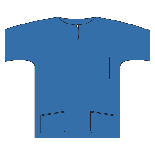 Barrier Scrub Suit Shirt Gr. XS, 48 Stk., blau
