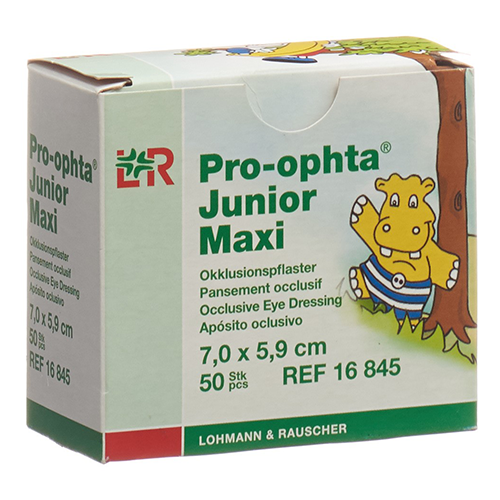 Pro-ophta Junior Okklusionspflaster Maxi, 7 x 5,9 cm, 5 Stk.