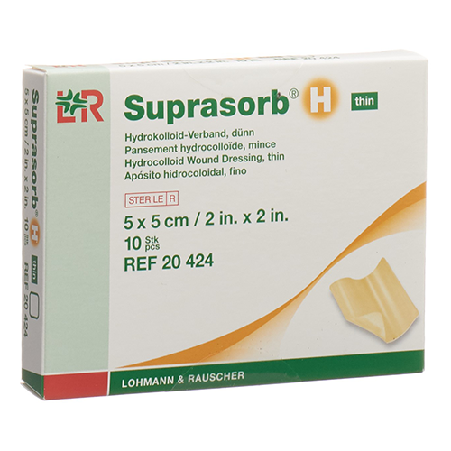 Suprasorb H dünn Hydrokolloidverband 5 x 5 cm, 10 Stk.