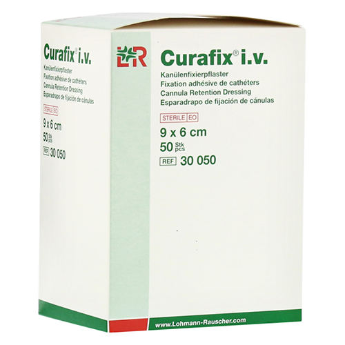 Curafix iv Kanülenfixierpflaster steril, 9 x 6 cm, 50 Stk.