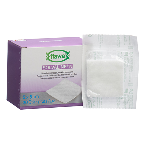 Solvaline N Wundkompresse 5 x 5 cm, steril, 100 Stk.