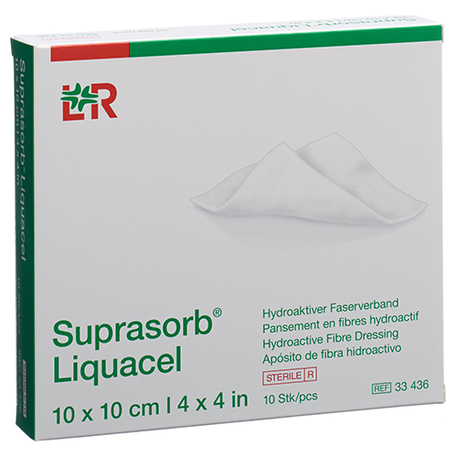 Suprasorb Liquacel Faserverband 5 x 5 cm, 10 Stk.