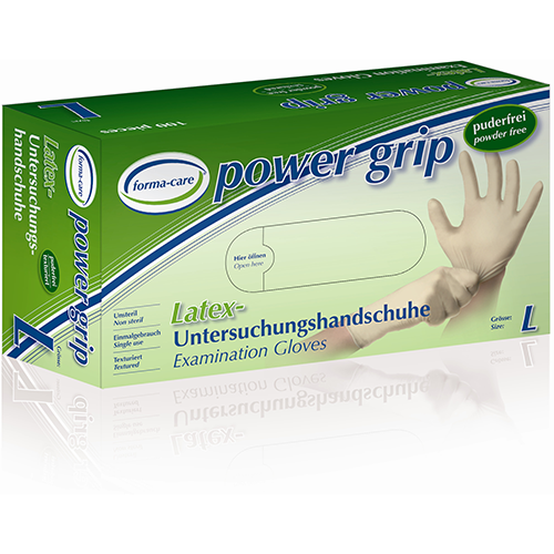 forma-care Power Grip Latex U-HandschuheGr. L, 1 Box à 100 Stk.