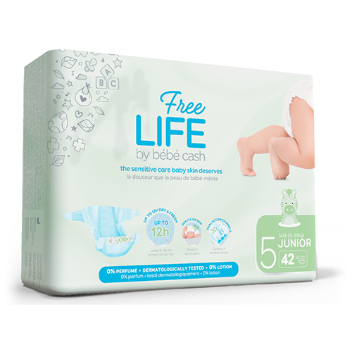 BBcash Freelife Kinderwindeln Junior Gr, 5, Junior, 11-25 kg, 2 x 44 Stk.