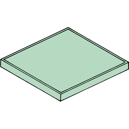 Arbeitsplatte aus CNS mit Profilrand für Funktionswagen 600mm breite