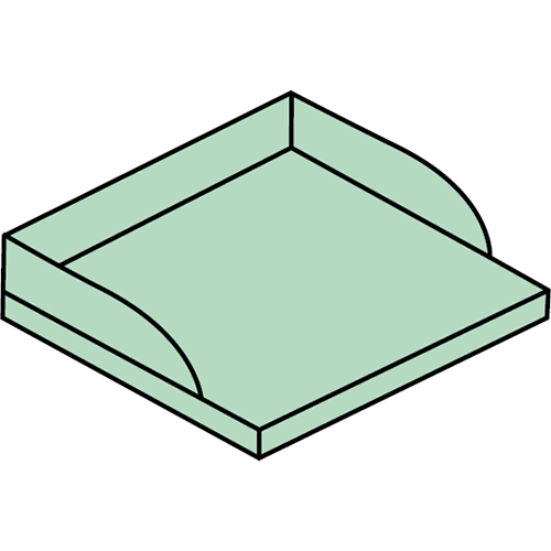 Arbeitsplatte aus CNS mit Galerie für Funktionswagen 600mm breite