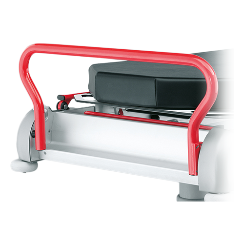 Zusätzlicher Schiebegriff Fussseitig pulverbeschichtet in RAL9002, abklappbar