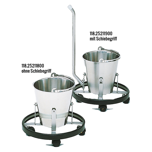 Abwurfgestell, 12-Liter aus CNS 18/10 ohne Schiebegriff, fahrbar, el. leitend
