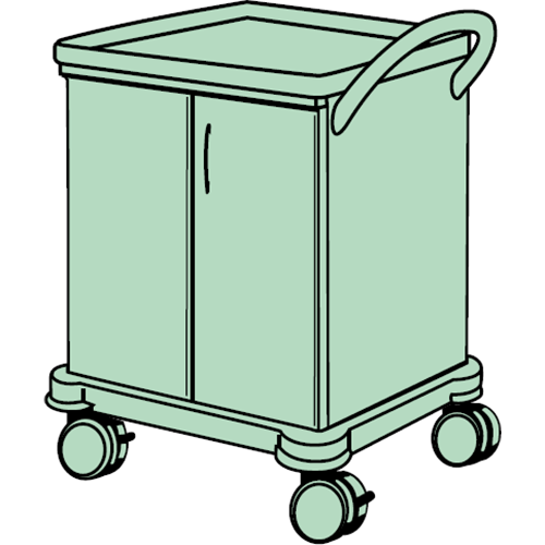 Behandlungswagen, 600 x 860 (BxH in mm) 2 Flügeltüren