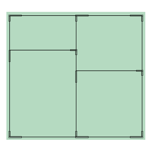 Schubladeneinsatz zu Schublade 6D 2-bahnig aus Aluminium