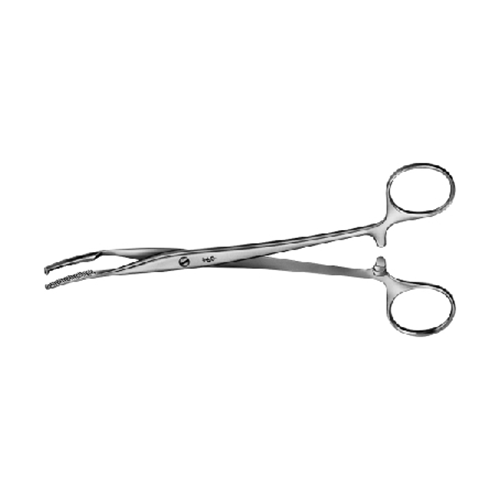 Aesculap Peritoneumklemme Mikulicz gebogen, 1x2 Zähne, 180mm, 1 Stk.