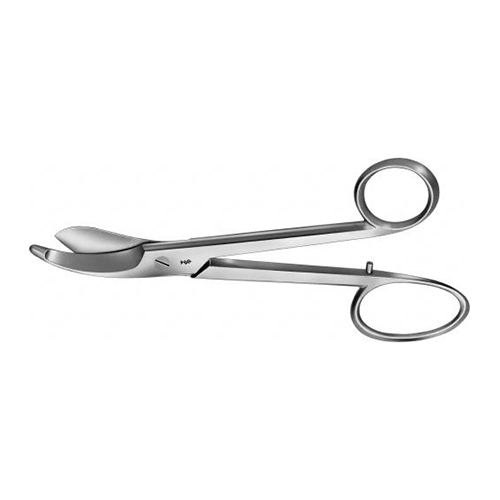 Gipsschere nach Bruns gebogen 1 Blatt mit Knopf, 235 mm