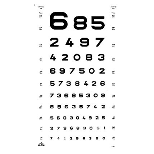 Sehprobentafel, Zahlen 1 Stk.