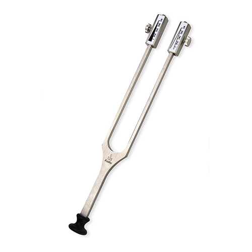 Stimmgabel n. Rydel Seiffer C128/C64Hz Stahl, vernickelt, mit Dämpfer 1 Stk.