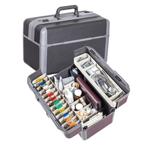 Dürasol Arztkoffer Idealmit Kunstlederbesatz, Schwarz