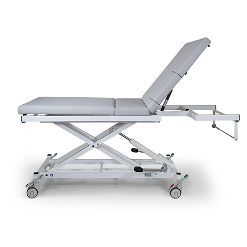 Echokardiographie-Liege, 3-teilig hydr. HV, B = 700mm, Gestell: weiss