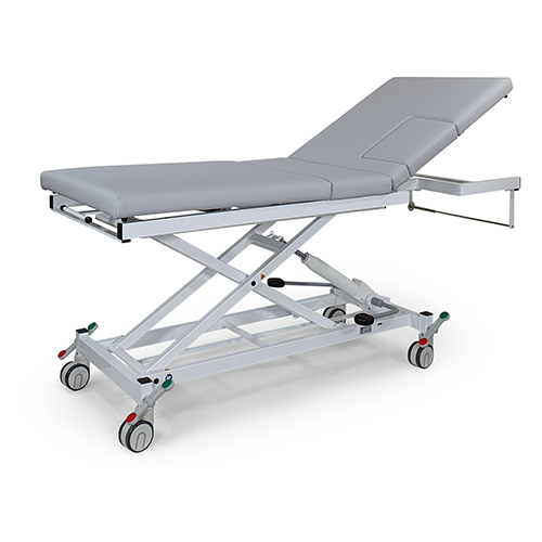 Echokardiographie-Liege, 3-teilig hydr. HV, B = 700mm, Gestell: weiss