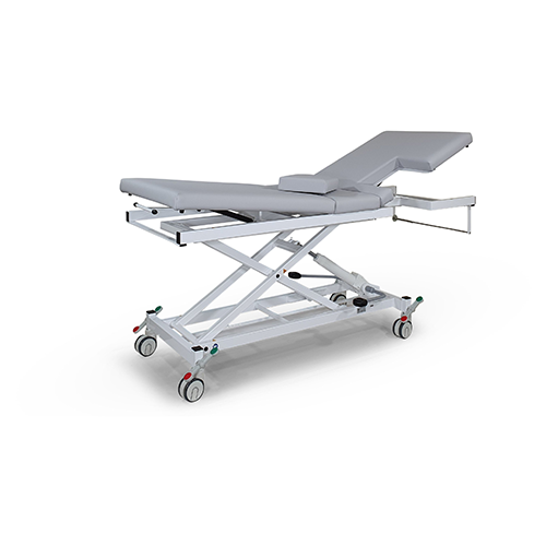 Echokardiographie-Liege, 3-teilig hydr. HV, B = 700mm, Gestell: weiss