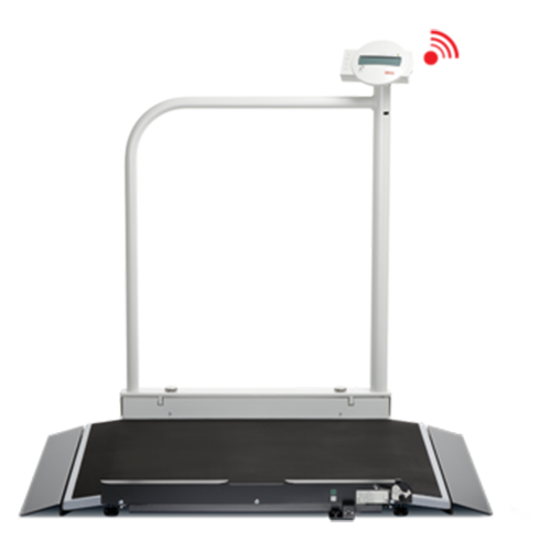Rollstuhlwaage 677 mit Geländer Integrationsfähig, RS232, m. Rollen