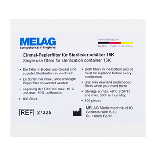 Einmal-Papierfilter für 15K 100 Stück