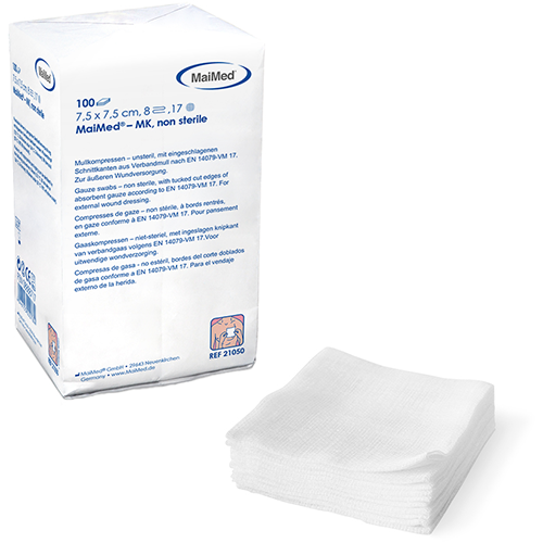 Maimed Mullkompressen, unsteril 4-Fach, 5 x 5 cm, 100 Stk.