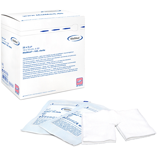 Maimed Schlitzkompressen Vlies, steril 5 x 5 cm, 6-fach, 25 x 2 Stk.