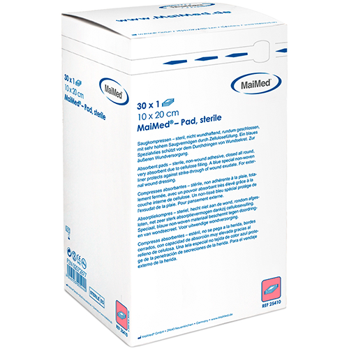 MaiMed Pad Saugkompressen, steril 10 x 10 cm, 60 Stk.