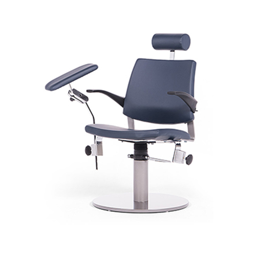 Serie 22 Patienten-Blutabnahmestuhl Rücken fix, mit Bodengleitern