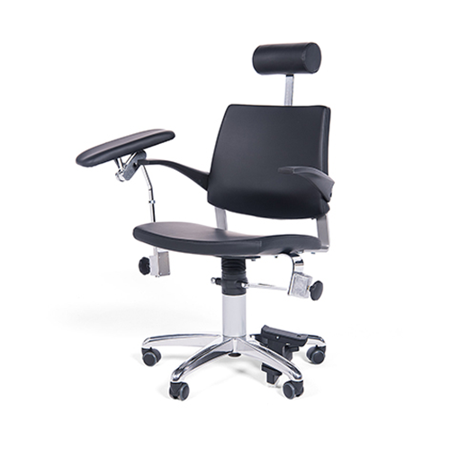 Serie 22 Patienten-Blutabnahmestuhl Rücken fix, mit Bodengleitern