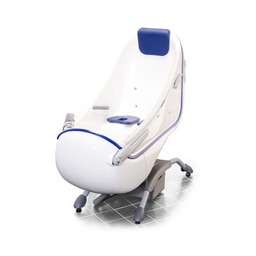 PARKER Sitz- & Liegebadewanne, Comfort blaue Stosskante, Autofill, Kopfkissen