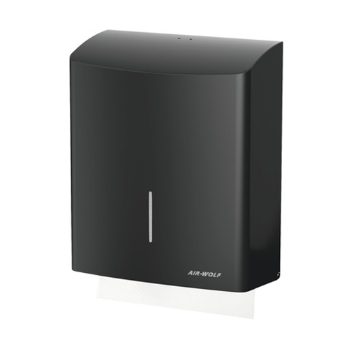 Alpha Papierhandtuchspender C- & V-Falzmattschwarz, für 600 Tücher