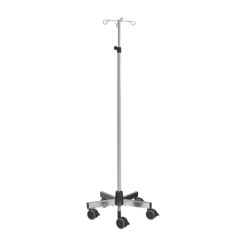 Infusionsständer, schmaler Fuss mit Beschwerung, Schraubhöhenverstellung
