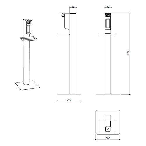 Safety Point Classic Spendersäule mit Dispenser, manuell, 500 ml