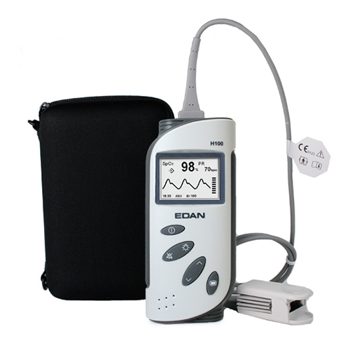 Pulsoxymeter H100B mit Alarm & Trend inkl. SpO2 Sensor Erwachsene & Tasche
