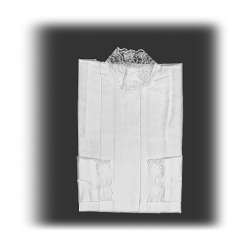 Bestattungshemd Damen Baumwolle mit Spitzenkragen, 5 Stk.