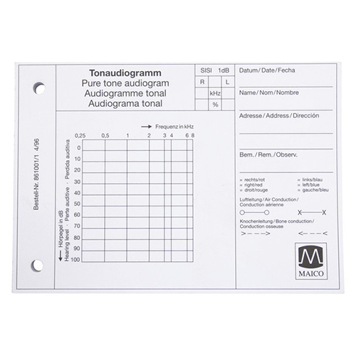 Audiogrammblock für Maico ST-20, 1 Block