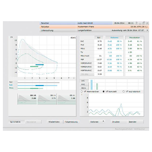 CUSTO MED vit Spirometrie Software Standard zu Spiro mobile Gerät